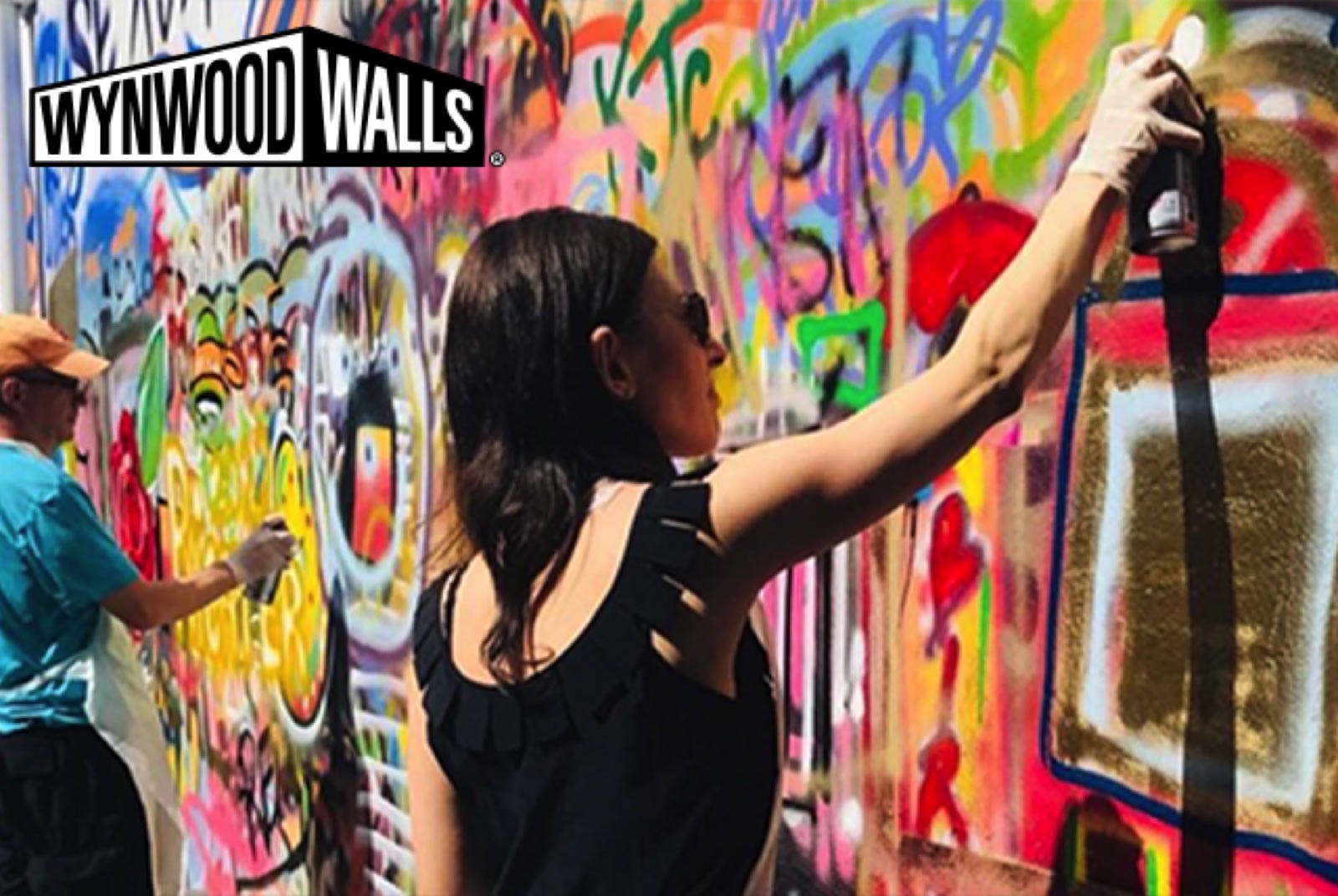 A street artist at Wynwood Walls
